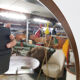Miroir en teck du milieu du siècle 40cm