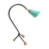 Lamp tripod Tulip green glass 1950