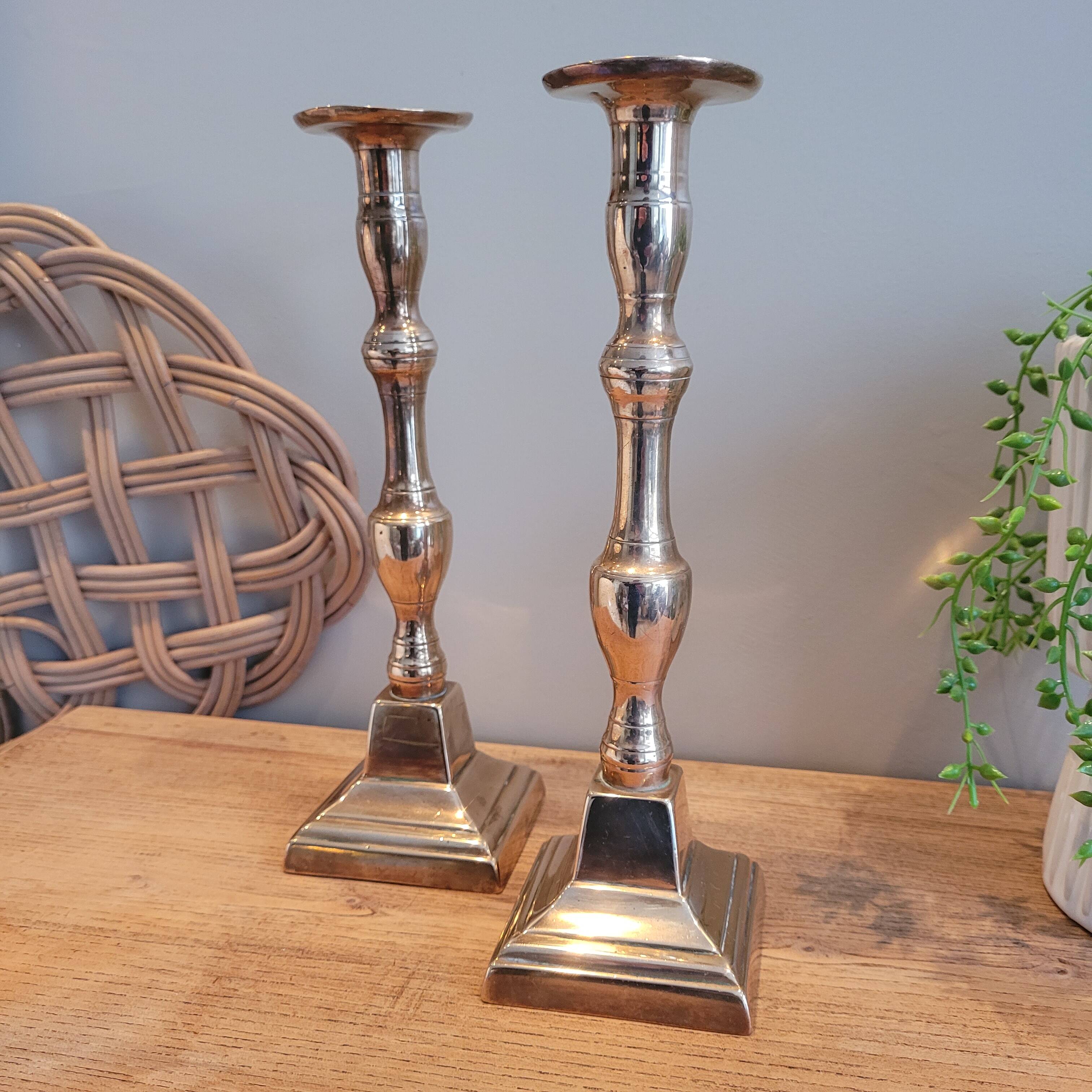 La Redoute x Selency pair of brass candle holders 16
