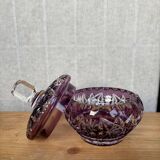 Amethyst cut Bohemian crystal bonbonnière – 20th century