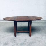 Popular Work Oak Extendable Dining Table, France, 1930s