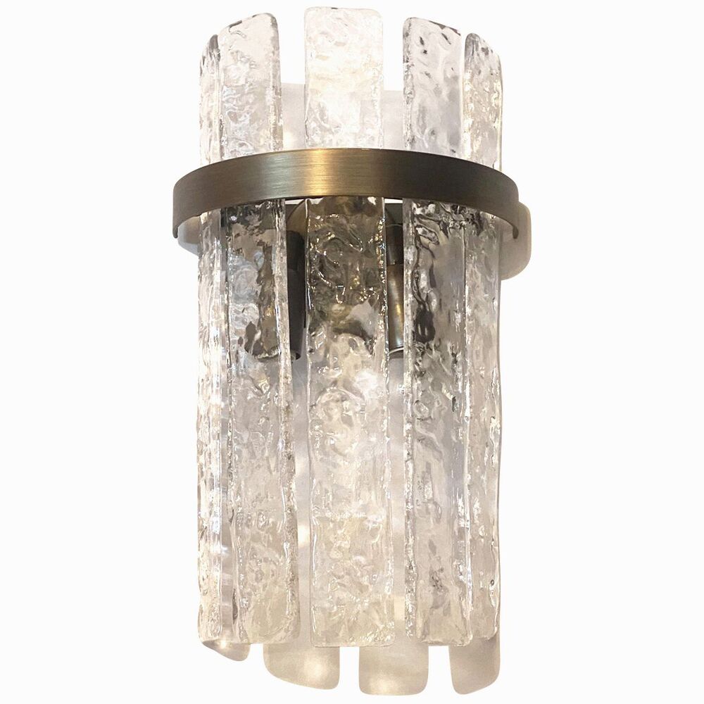 Hammered strips “listelli” murano glass belt wall sconces