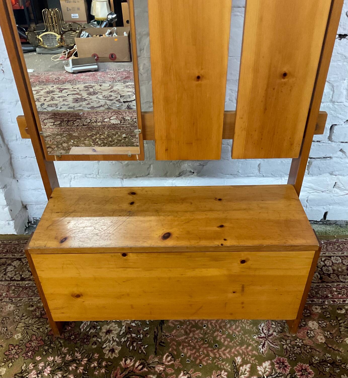 Vintage solid pine wardrobe