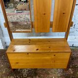 Vintage solid pine wardrobe
