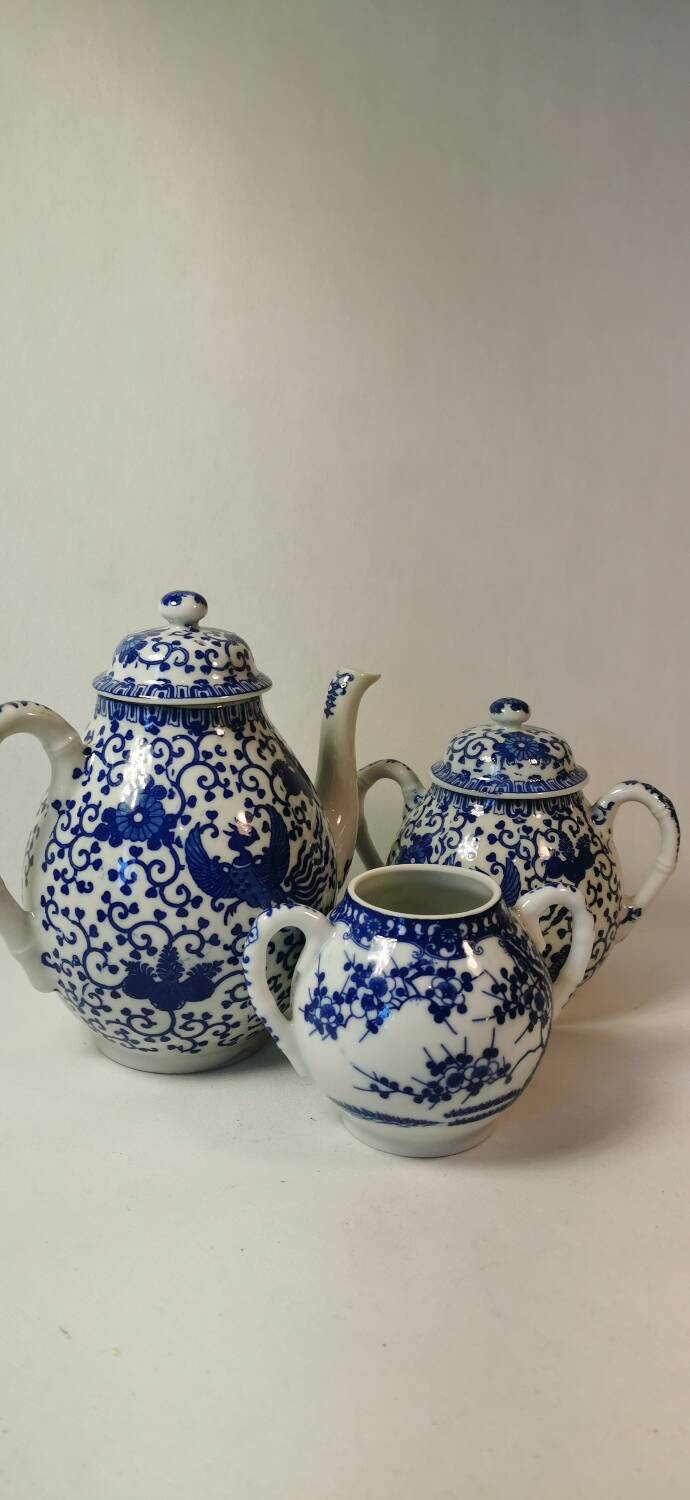 Blue White Japanese Porcelain Tea Set