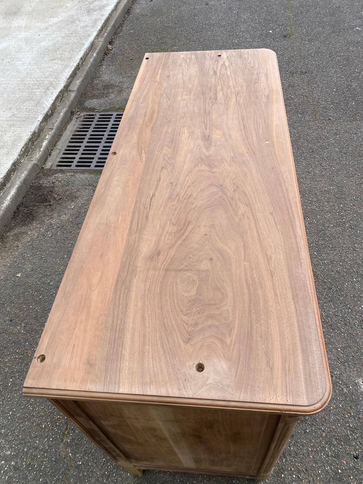 19th-century Louis XVI buffet renovated in walnut, 145cm.