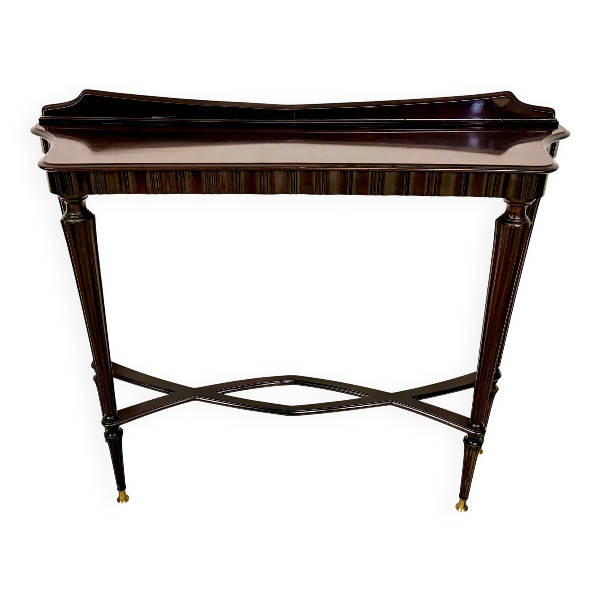 Ebonized Beech Console Table, Vintage 1960s Italian Design, Excellent