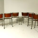 Ensemble de 6 chaises vintage Gispen 106 TU Delft par WH Gispen, 1950