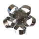Applique fleur métal chromé vintage annees 70