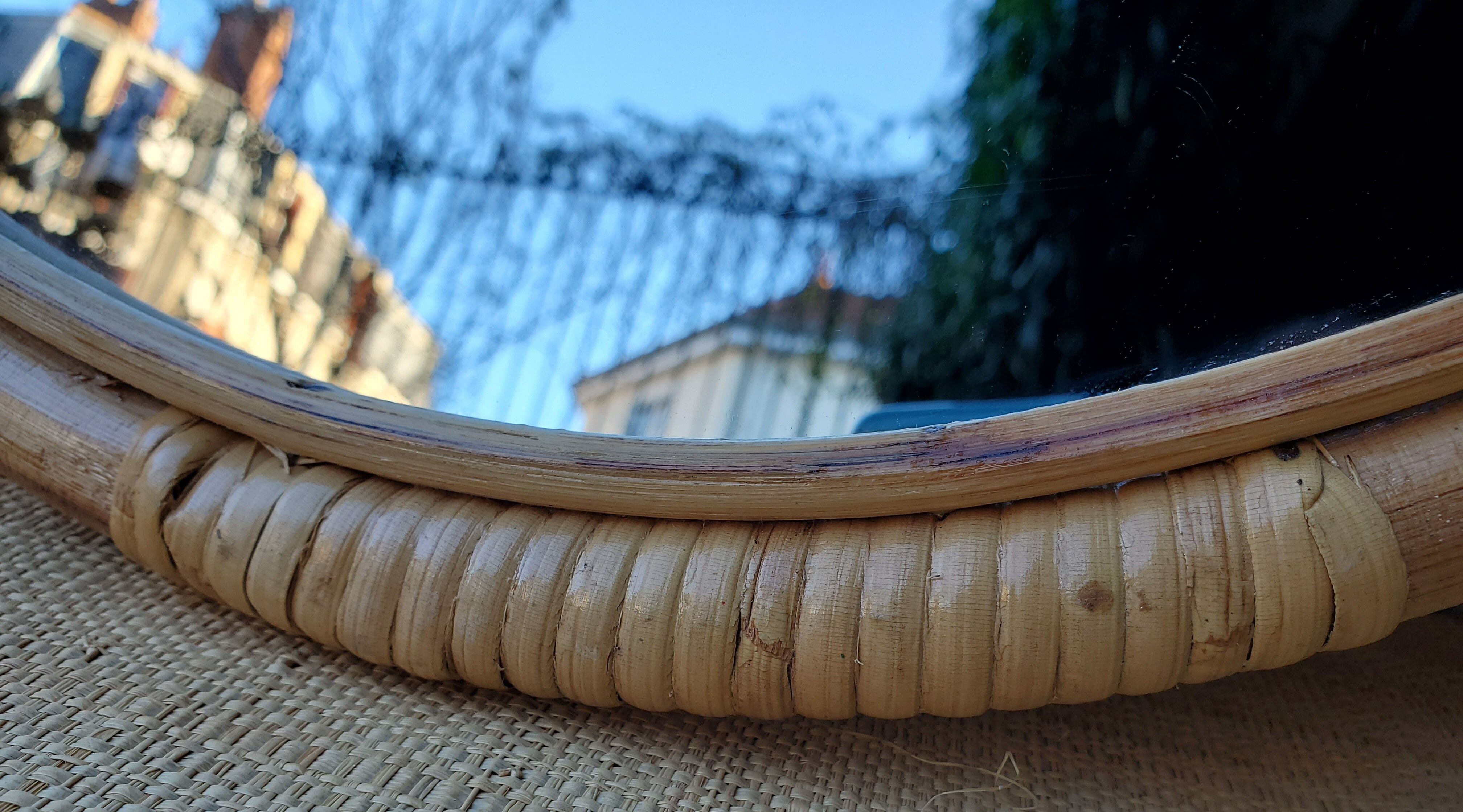 60 rattan mirror