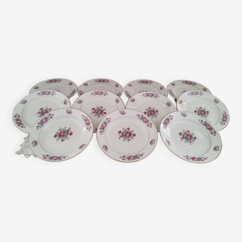 Lot de 11 assiettes plates Sarreguemines modèle Guy