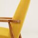 Fauteuil vintage jaune velours côtelé Scandinavian design by H.Lis