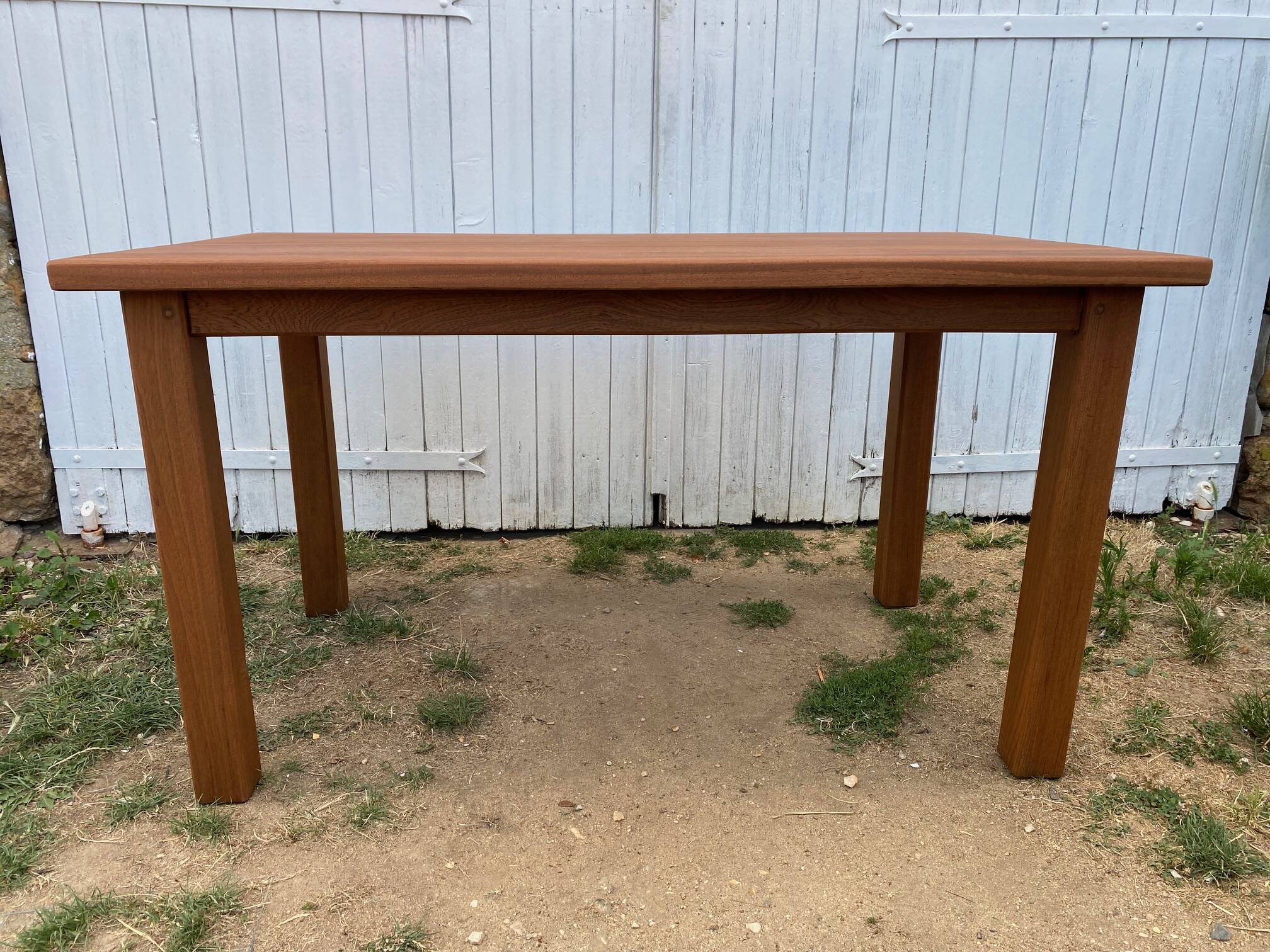 Vintage solid teak table 135x79cm an80
