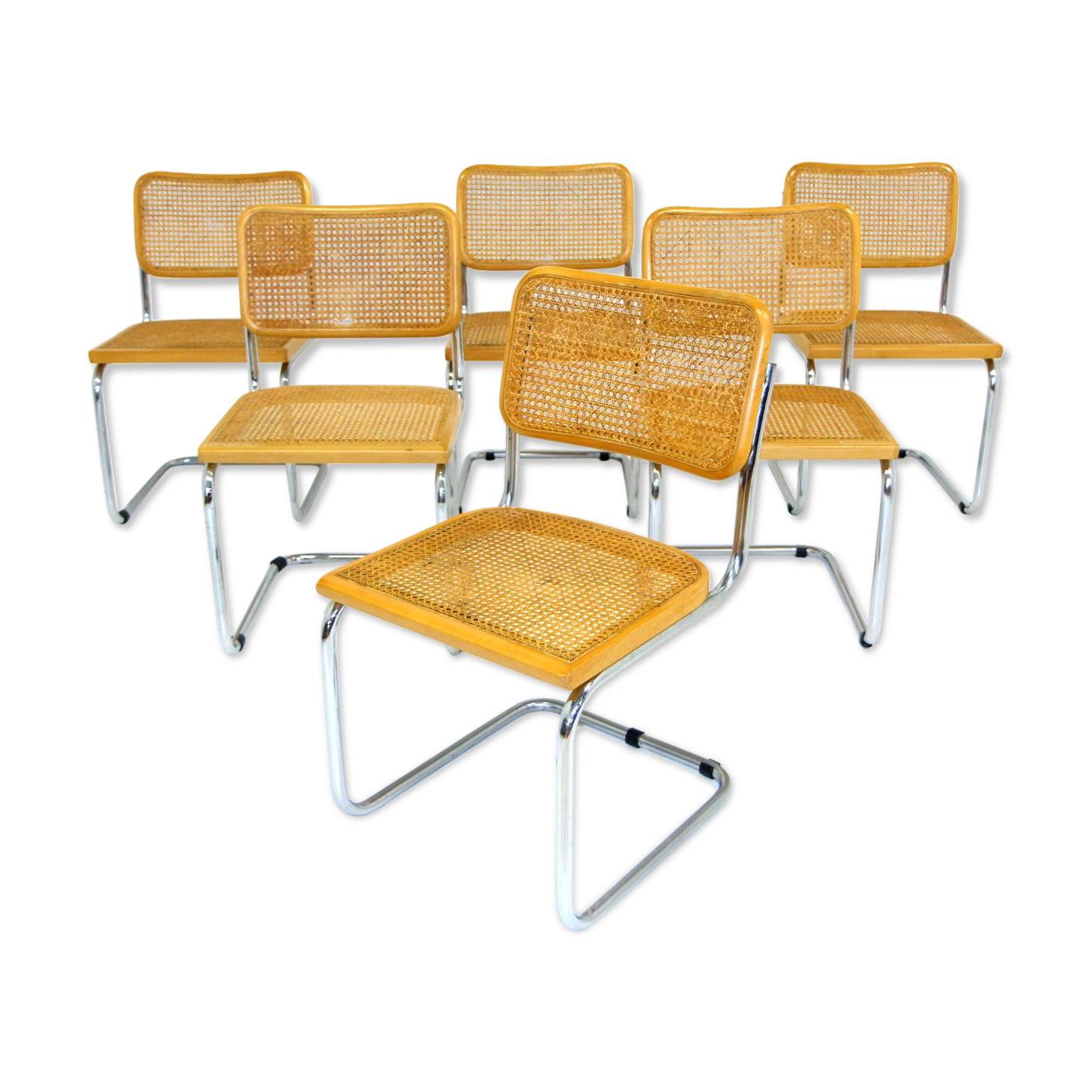 Set de 6 chaises "B32", Marcel Breuer, Italie 1990