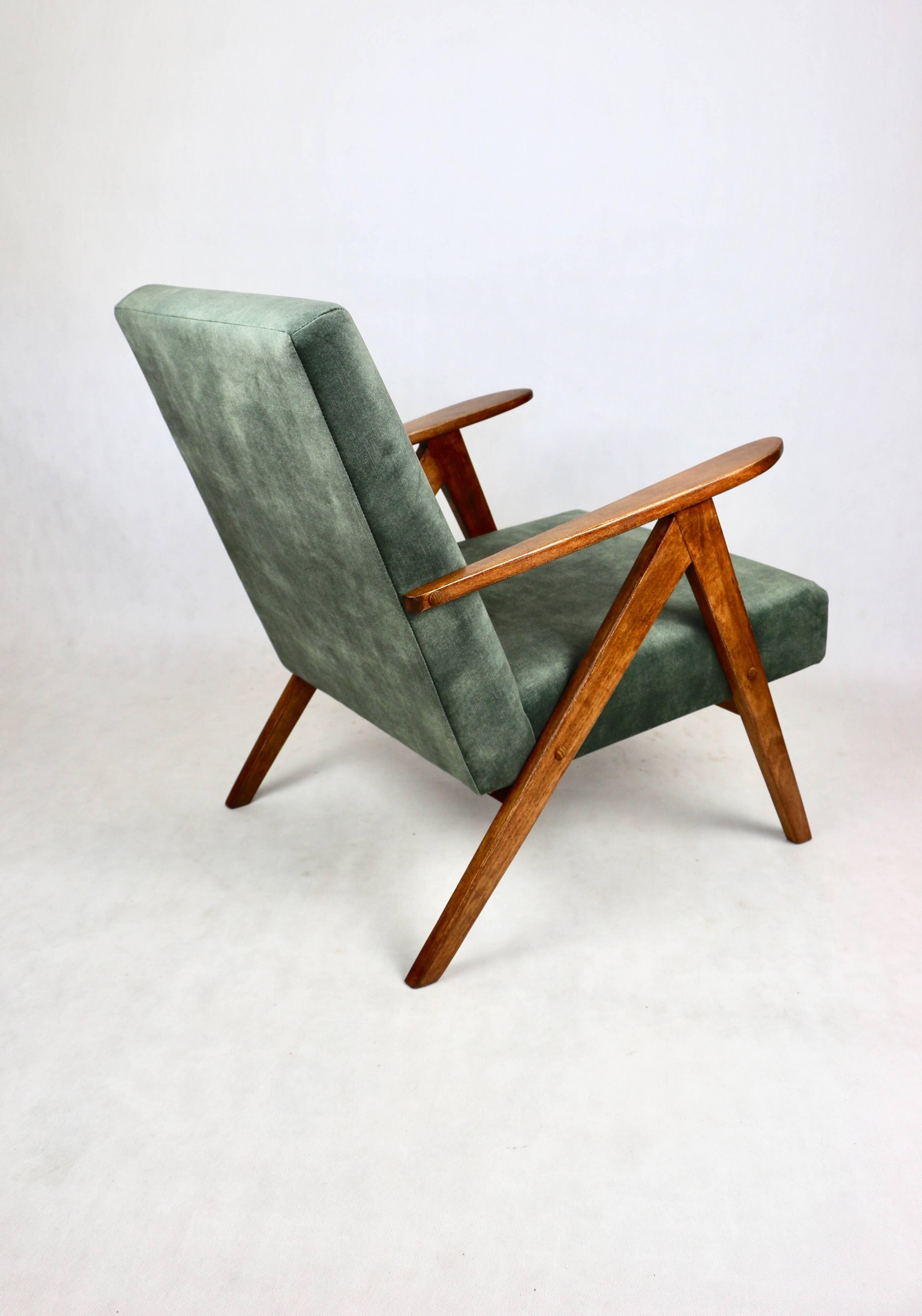 B-310 VAR green olive velvet armchair