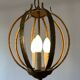 Chandelier, antique gold metal suspension.