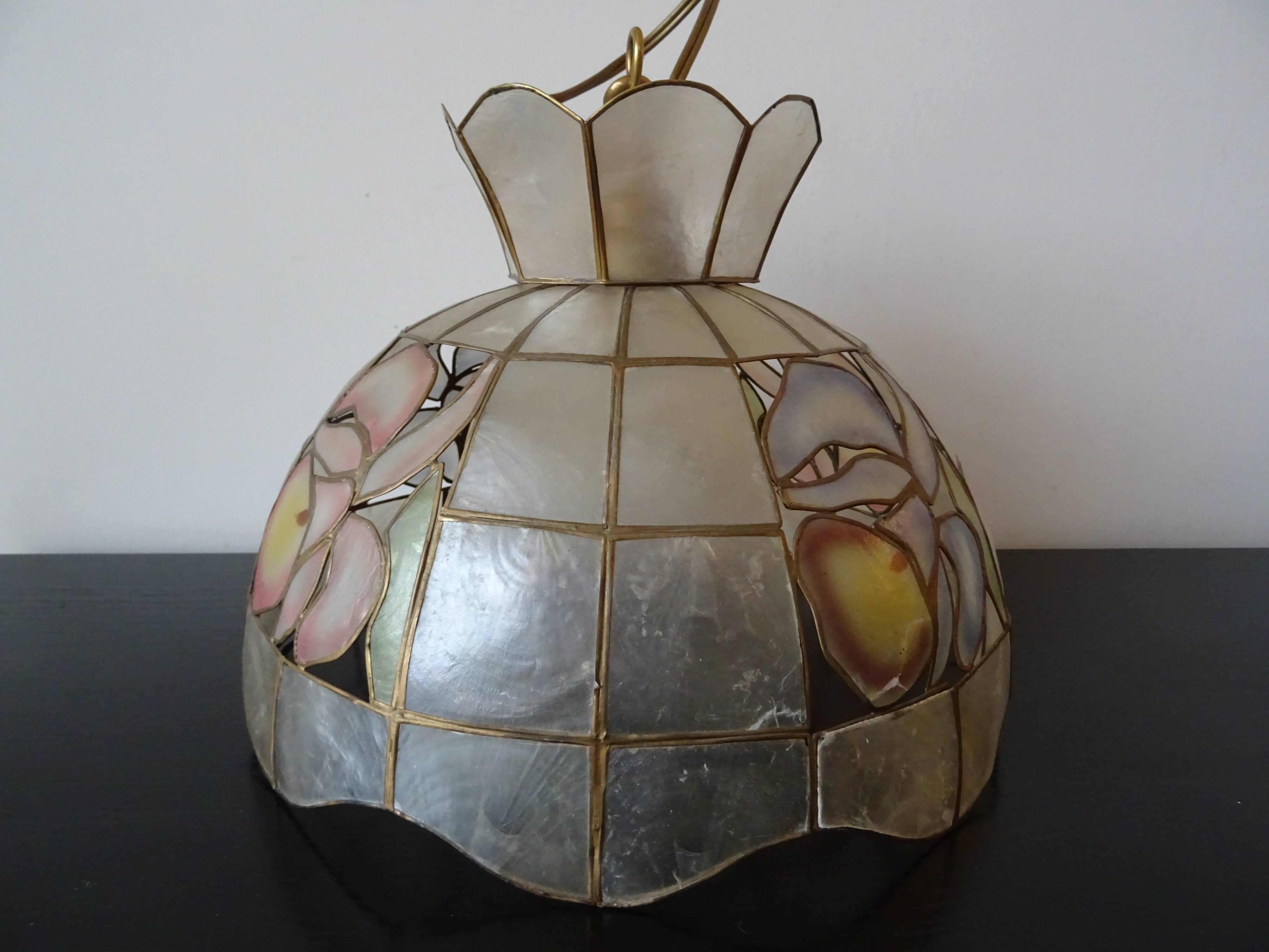 Vintage mother-of-pearl pendant lamp 70
