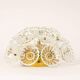 Sputnik ceiling light in floral glass and brass, Germany, 1960s.