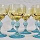 6 anciens verres à vin eau bicolores George Sand