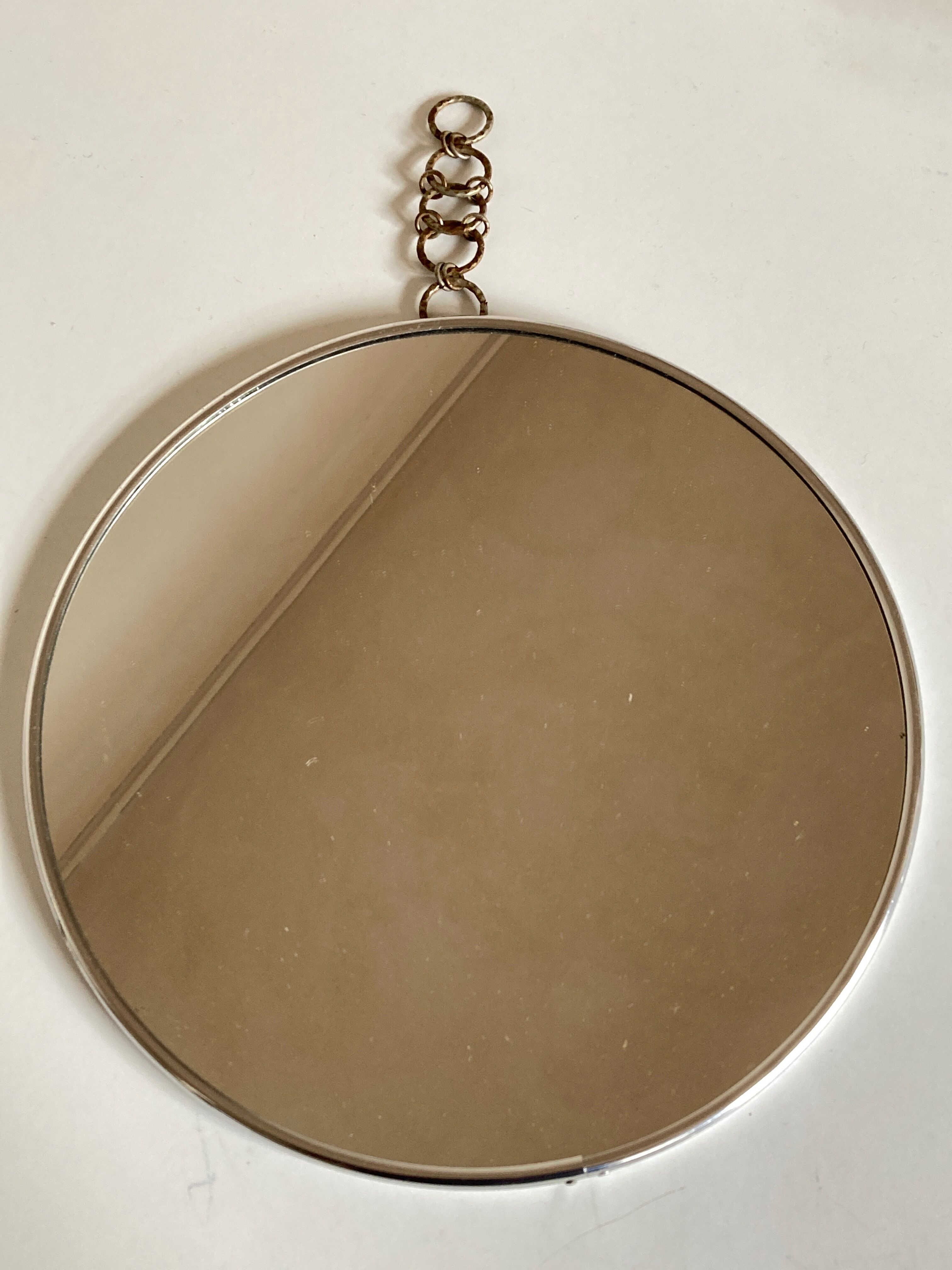 Mirror 1960 golden brutalist chain