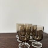 Set of 6 vintage Luminarc stemmed glasses from the 70s