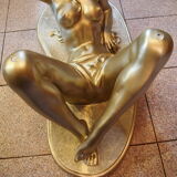 coffee table with glass plate - Resin/Polyester