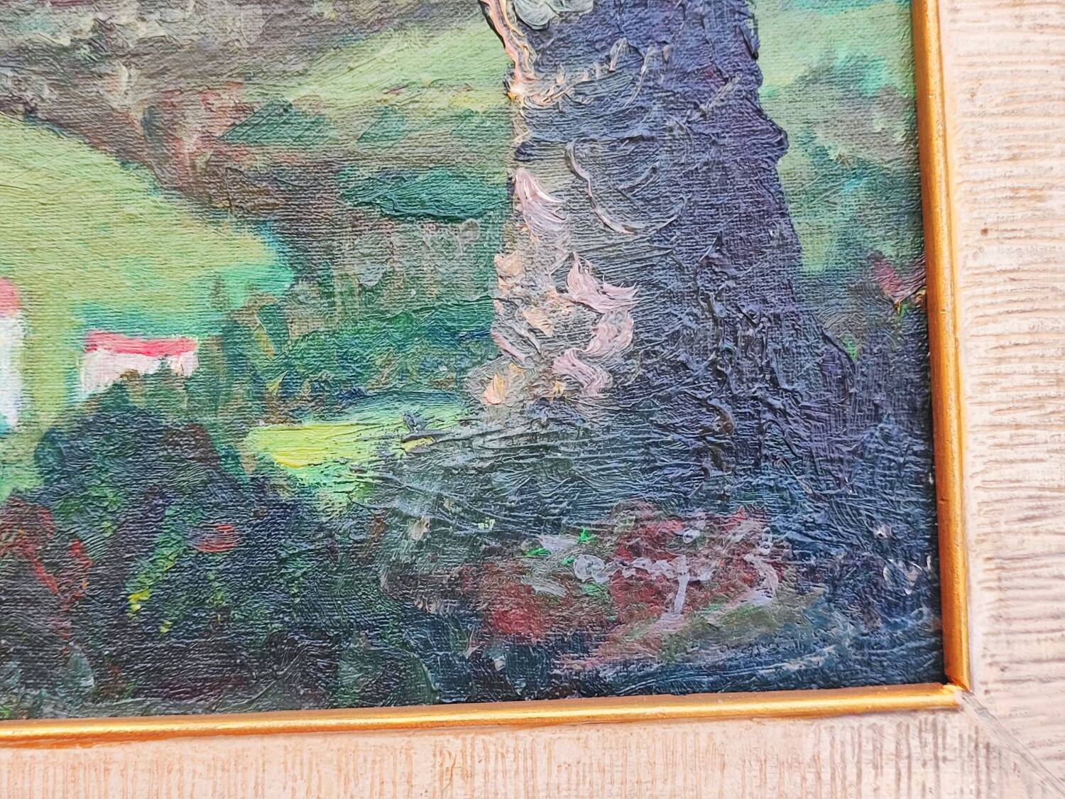 Painting - Italian village landscape