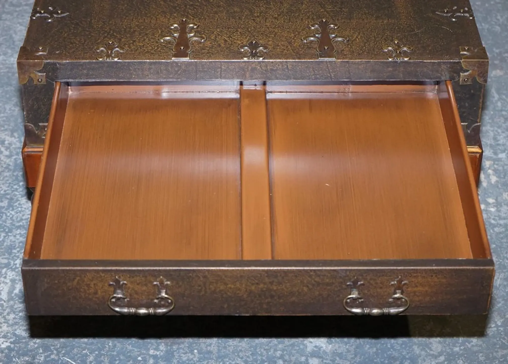 Large Coffee Table with Drawers on Both Sides by Theodore Alexander