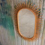 Vintage rattan mirror 42x64cm