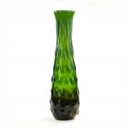 Bean vase, mid-century modern, green glass, design by J. Drost, Ząbkowice, Poland, 1970s