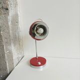 Eyeball lamp in lacquered and chromed metal