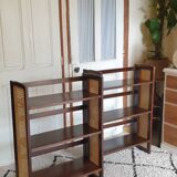 Pair of foldable cane bookcases