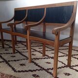 Early 20th-century solid oak bench