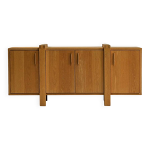 Buffet en chêne brutaliste,