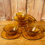 Vereco amber brown cup and mug set