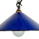 Suspension industrielle en émail bleu cobalt, années 1950