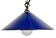 Suspension industrielle en émail bleu cobalt, années 1950