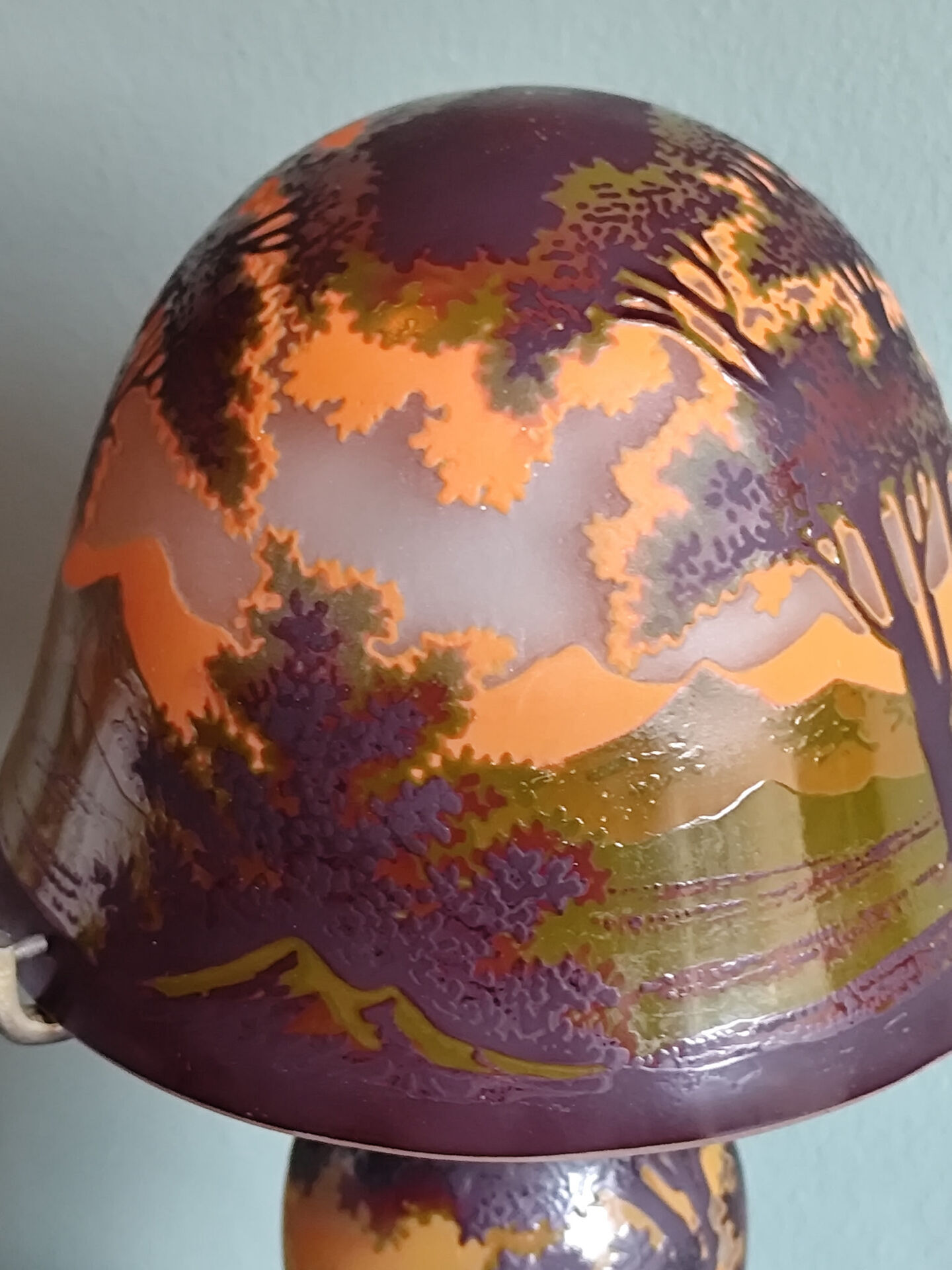 Lampe champignon style Gallé
