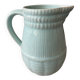Turquoise blue barbotine pitcher st clement willow model