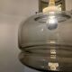 Smoked glass pendant light Space Age 1970s