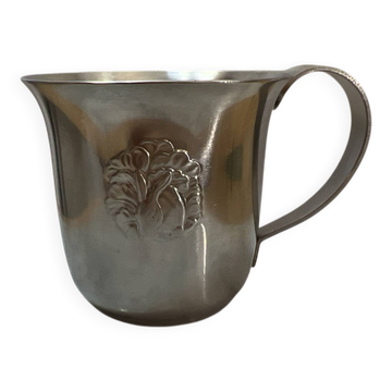 Vintage Mid-Century Gero Zilmeta Child’s Mug with Embossed Rabbit Desi