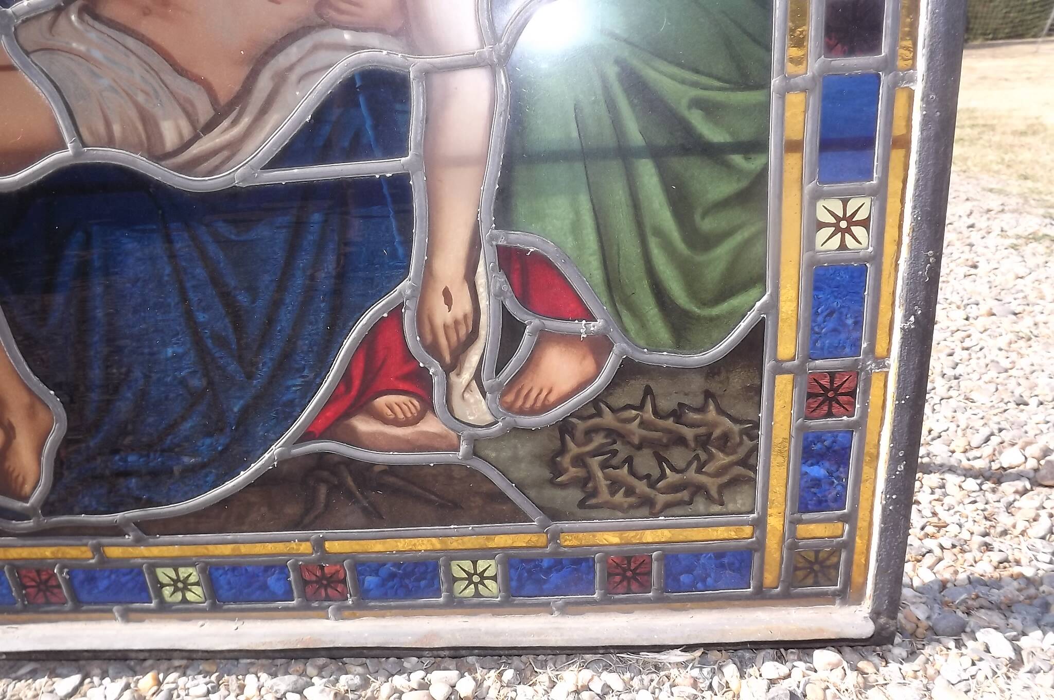 19th century stained glass window “Jesus”