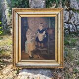 Table "little girls with cats"