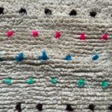 Berber Beni Ouarain handmade rug with small colorful polka dots