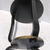 Art deco black and gold side table