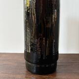 Vintage 1970s garnet brown glass roller vase