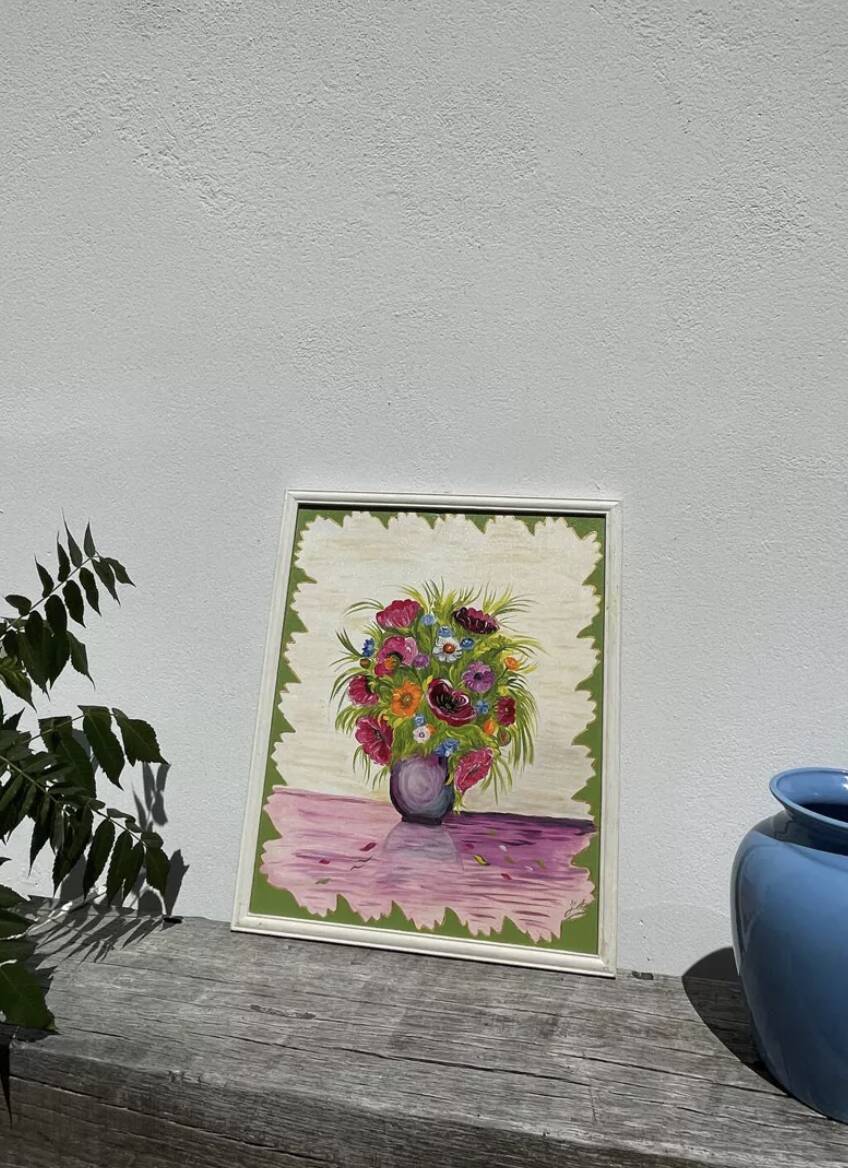 Oil painting on canvas, bouquet of flowers