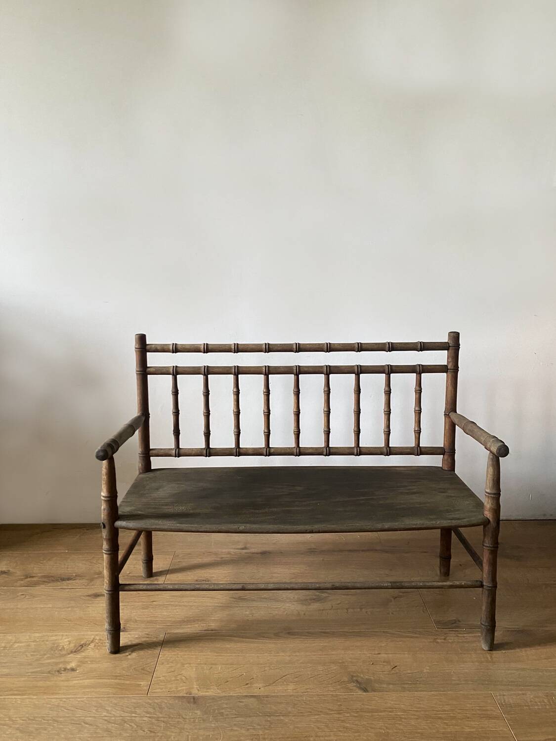 Old turned bamboo children's bench