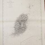 Ancient marine map of the island of Granada (Antilles)