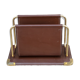 Letter holder in Havana leather and gold metal Longchamp from the 70s